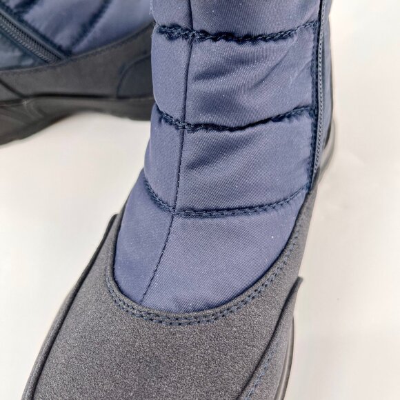 Easy Street Frosty Waterproof Ankle Boots Size 7.5W Navy Blue Faux Fur - Picture 4 of 16